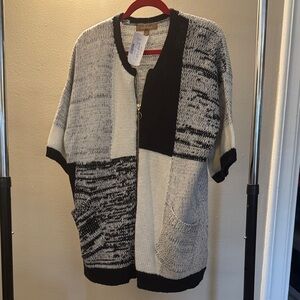 Ellen Tracy Black and White Cardigan